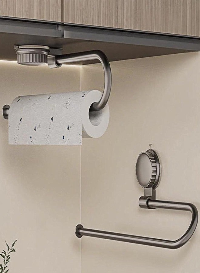 DBlosp Paper Towel Holder Under Cabinet No Drilling, Suction Cup Metal Bathroom Towel Bar Wall Mount for Kitchen, RV, Bathroom - Image 4