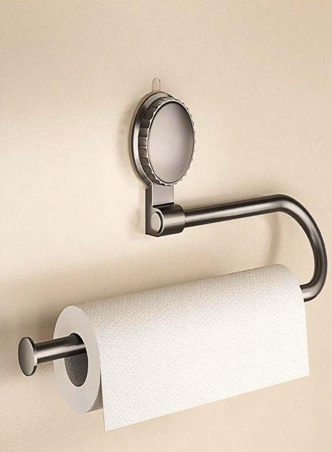 DBlosp Paper Towel Holder Under Cabinet No Drilling, Suction Cup Metal Bathroom Towel Bar Wall Mount for Kitchen, RV, Bathroom - Image 2