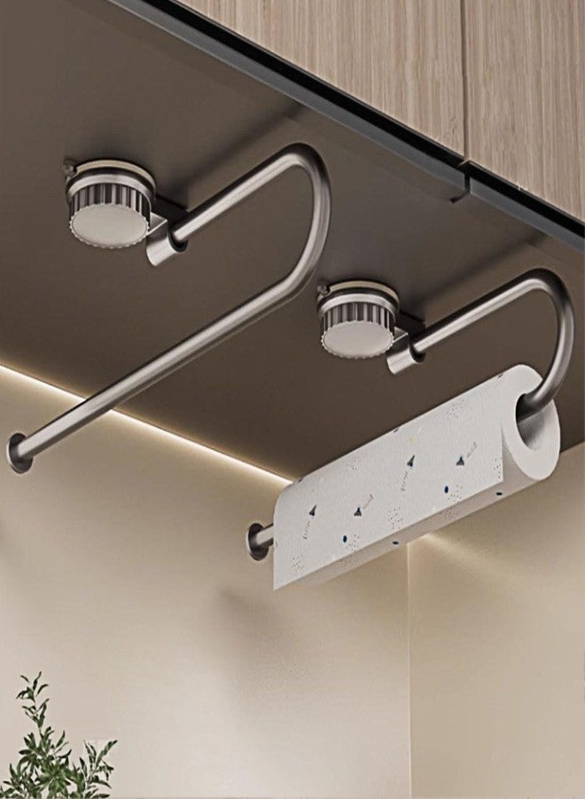 DBlosp Paper Towel Holder Under Cabinet No Drilling, Suction Cup Metal Bathroom Towel Bar Wall Mount for Kitchen, RV, Bathroom - Image 3
