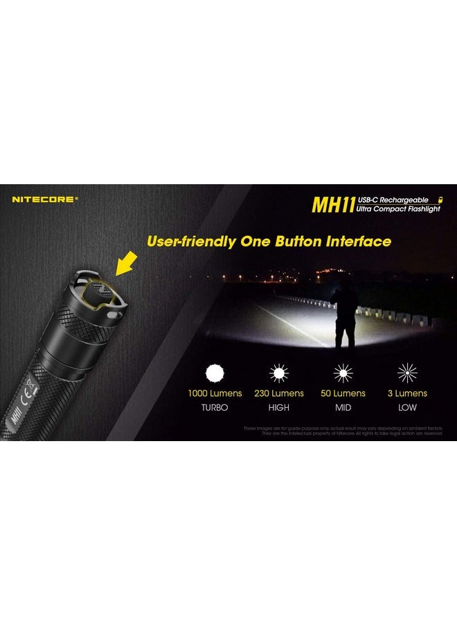 NITECORE Nitecore MH11 Rechargeable Flashlight, 1000 Lumen LED EDC Compact Pocket Light with LumenTac Organizer  - Image 4