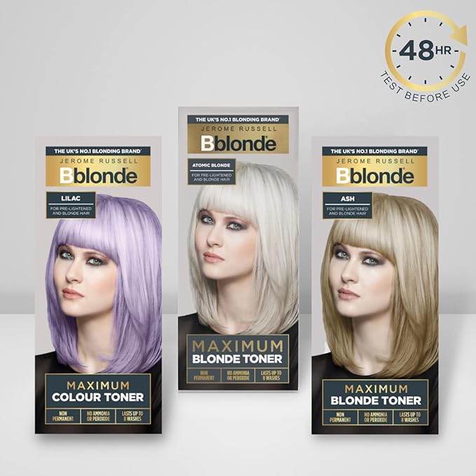 Jerome Russell Bblonde Ash Maximum Blonde Toner NonPermanent Hair Toner for PreLightened Blonde Hair Colour Ash Hair Dye with No Ammonia or Peroxide Lasts 8 Washes 75ml
