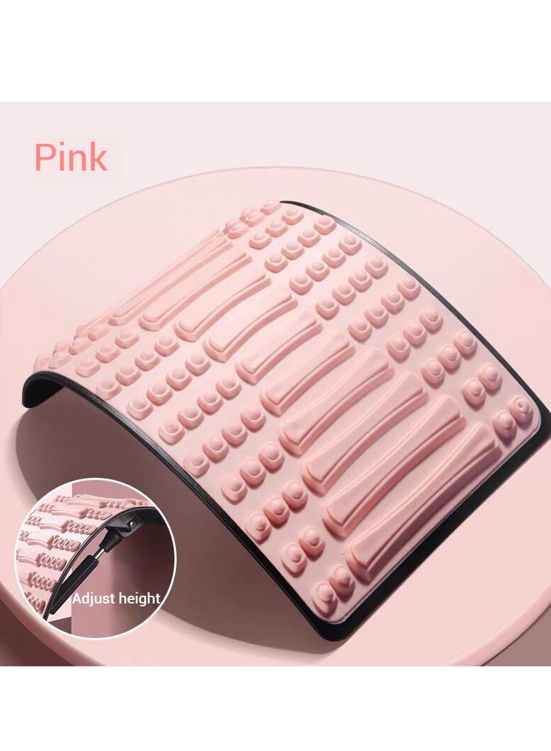 عربست نقّالة ظهر متعددة المستويات لتخفيف آلام أسفل الظهر، نقّالة قوس الظهر 350 رطلاً للرجال والنساء، وعرق النسا، والجنف، وتخفيف آلام الظهر الانزلاق الغضروفي، وردي اللون - Image 1