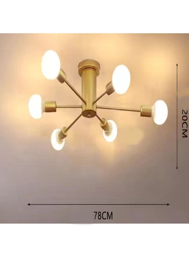 فاشون هوم الذهب تصميم فاخر LED الثريا قلادة مصباح الديكور السقف شنقا ضوء دائم السقف ضوء لاعبا اساسيا لغرفة المعيشة غرفة نوم مكتب منزلي 78x20 سم  - Image 5