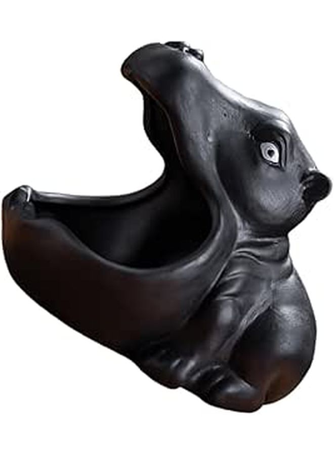 Hippo Shaped Ceramic Ashtray with Stable Base Cute Home Office Decoration - Image 1