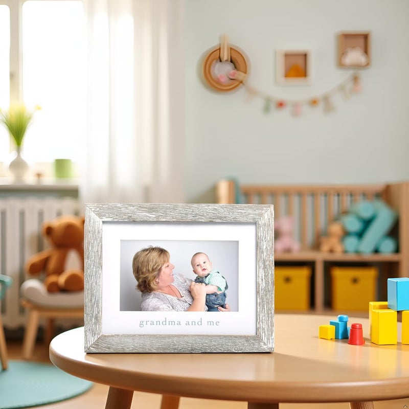 pearhead Grandma and Me Rustic Picture Frame, New Grandmother Gift from Baby, Farmhouse Nursery Decor, Tabletop or Wall Display, 4x6 Photo Insert, Distressed Wood Mother’s Day Present - Image 3