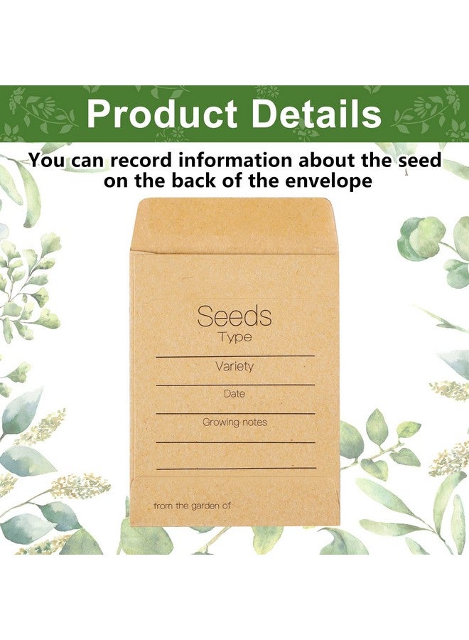 Teling 100 Pcs Let Love Grow Packets Unfilled Kraft Wedding Favors Packets Self Adhesive Rustic Seed Envelopes Small Storage Packets Retro Party Favors For Guests (Fresh Style) - Image 3