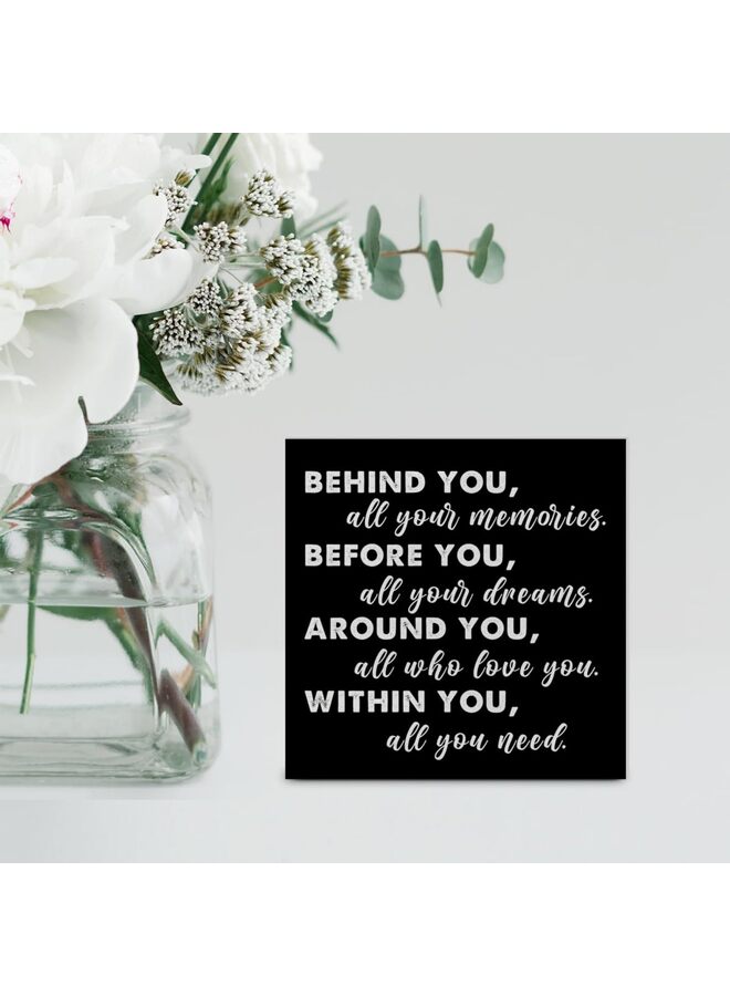 Graduation Quote Wood Box Sign Decor Desk Sign Positive Behind You All Your Memories Wooden Box Block Sign Rustic Home Shelf Wall Decoration Grad Gift - Image 3