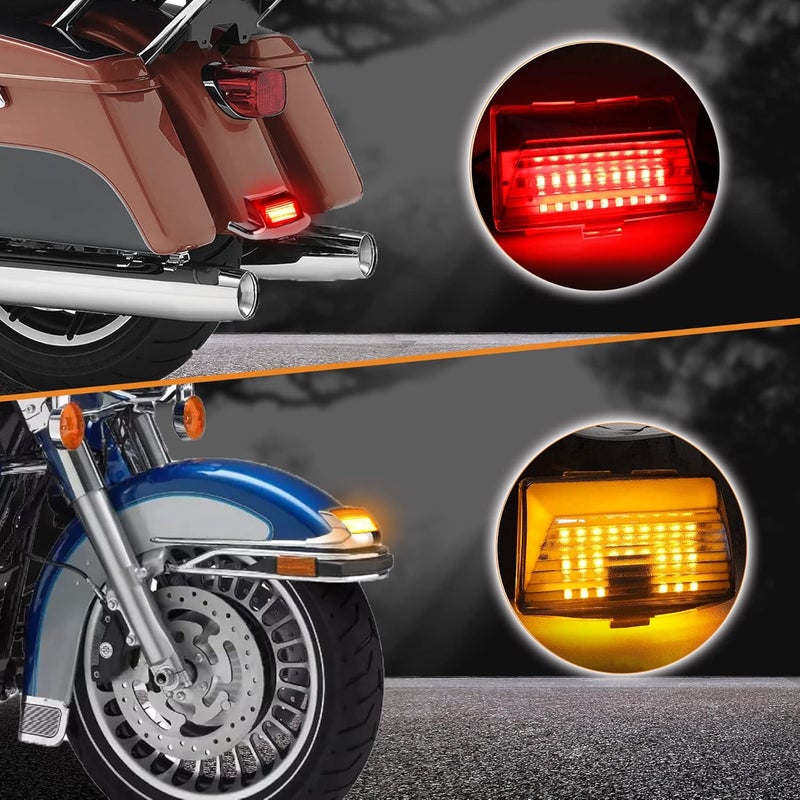 NTHREEAUTO 2PCS LED Front Rear Fender Tips Light for Harley Motorcycles - Image 3