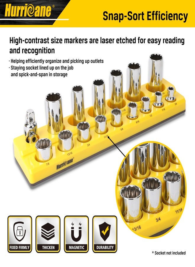 هوريكان مجموعة منظم المقبس المغناطيسي HURRICANE، مكونة من قطعتين، تتضمن حامل مقبس بمقبض 1/2 بوصة، ومقياس متري SAE - Image 5