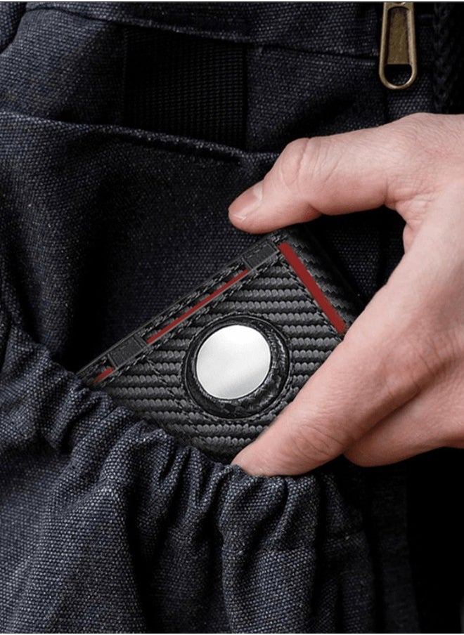 Ultra-Thin Flip Cover Rfid Wallet - Men'S Carbon Fiber Appearance Card Holder - Anti-Theft Men'S Card Holder Ultra-Fiber Carbon Fiber Multi-Function Card Holder  - Image 3