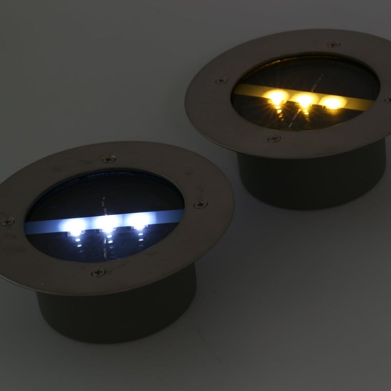 klarako Weatherproof Stainless Steel Outdoor Solar Power LED In Ground Bulbs Light Lamp Decking Buried Lamp Brick Lights Way Garden Under Ground Deck Yard Patio Landscape Decoration Step Solar Lights - Image 4