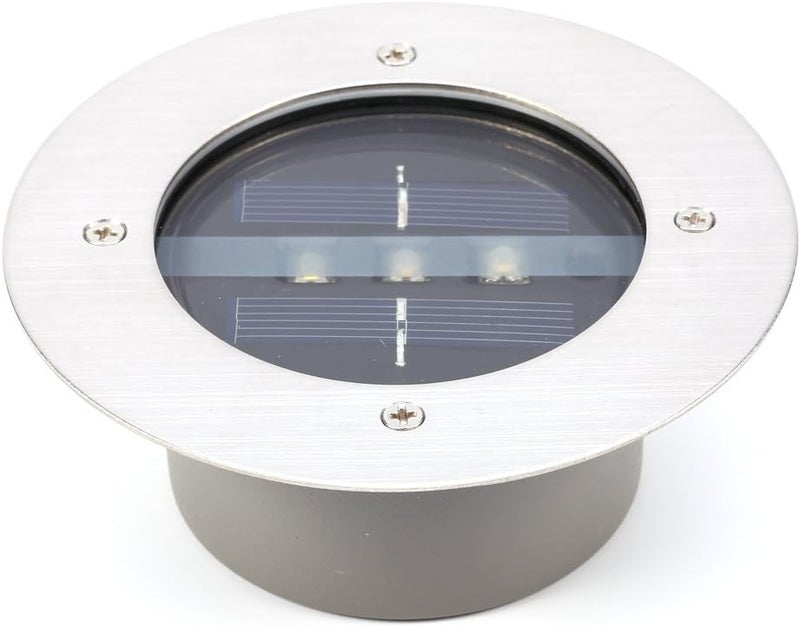 klarako Weatherproof Stainless Steel Outdoor Solar Power LED In Ground Bulbs Light Lamp Decking Buried Lamp Brick Lights Way Garden Under Ground Deck Yard Patio Landscape Decoration Step Solar Lights - Image 1