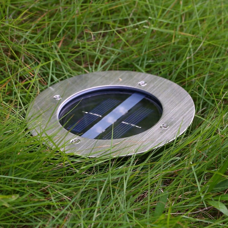 klarako Weatherproof Stainless Steel Outdoor Solar Power LED In Ground Bulbs Light Lamp Decking Buried Lamp Brick Lights Way Garden Under Ground Deck Yard Patio Landscape Decoration Step Solar Lights - Image 5