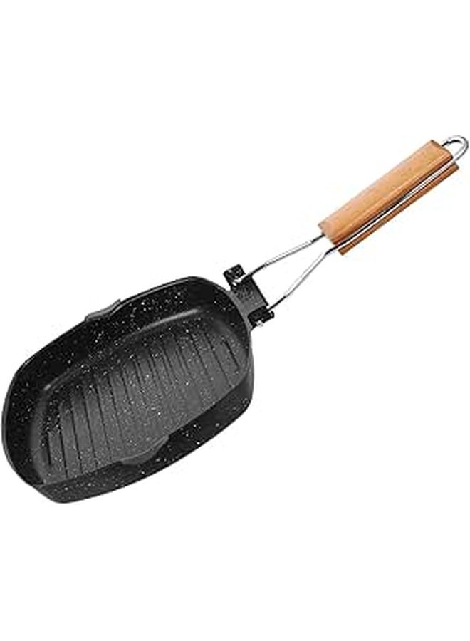 Thickened Cast Iron Non-Stick Frying Pan 20cm With Foldable Handle For Camping - Image 1