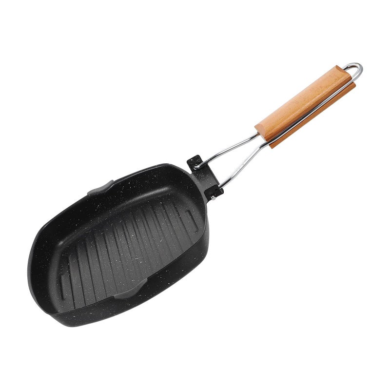 Thickened Cast Iron Non-Stick Frying Pan 20cm With Foldable Handle For Camping - Image 2