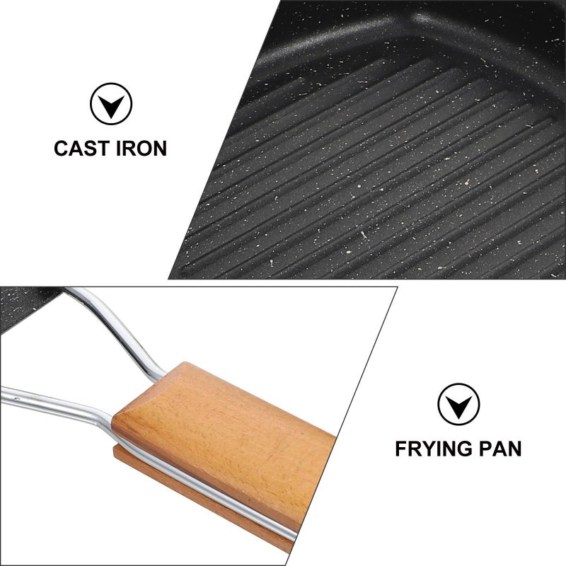 Thickened Cast Iron Non-Stick Frying Pan 20cm With Foldable Handle For Camping - Image 5