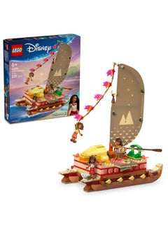 LEGO Disney Moana 2 Moana's Adventure Canoe Set - Buildable Toy boat with a Textile Sail, Removable Deck, Campfire & 3 Mini Dolls incl. Loto and Moni - Gift for 6+ Year Old Girls & Fans - 43270 (529 pieces)  - Image 1
