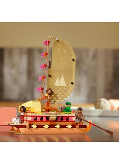 LEGO Disney Moana 2 Moana's Adventure Canoe Set - Buildable Toy boat with a Textile Sail, Removable Deck, Campfire & 3 Mini Dolls incl. Loto and Moni - Gift for 6+ Year Old Girls & Fans - 43270 (529 pieces)  - Image 5