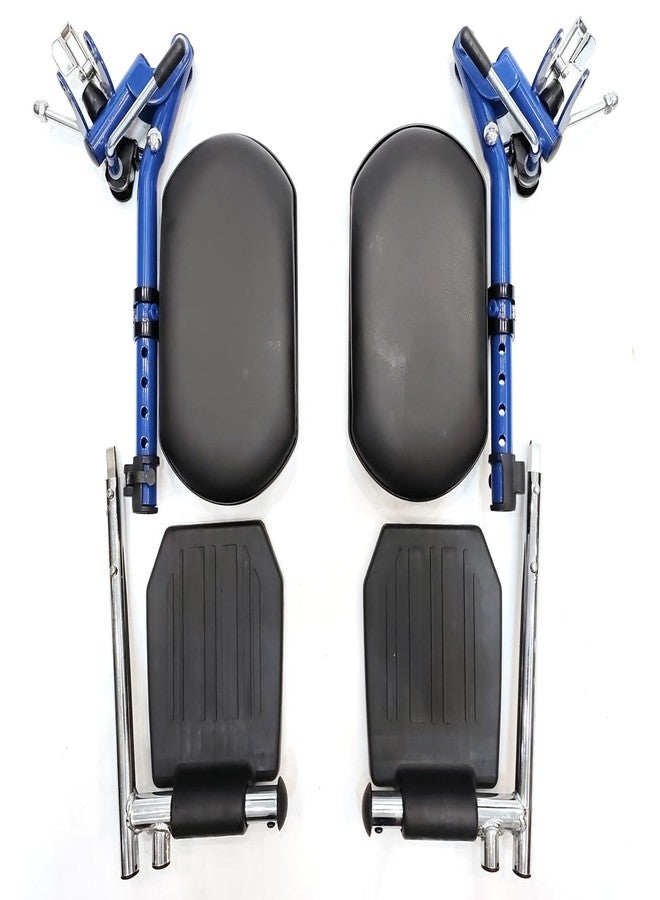 ForconMed Blue Streak Wheelchair Elevating Leg Rest with Padded Calf Pad,Composite Footplates,Fits Most Standard wheelchairs and Transport Chair,Wheelchair Parts,Same Functional Structure as LK3JELR,(1Pr, Blue) - Image 4