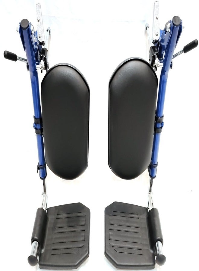 ForconMed Blue Streak Wheelchair Elevating Leg Rest with Padded Calf Pad,Composite Footplates,Fits Most Standard wheelchairs and Transport Chair,Wheelchair Parts,Same Functional Structure as LK3JELR,(1Pr, Blue) - Image 2