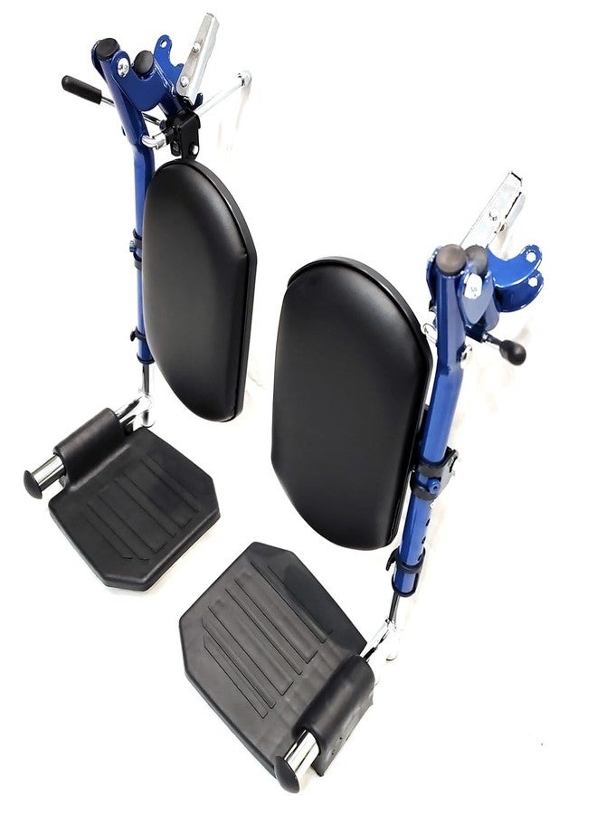 ForconMed Blue Streak Wheelchair Elevating Leg Rest with Padded Calf Pad,Composite Footplates,Fits Most Standard wheelchairs and Transport Chair,Wheelchair Parts,Same Functional Structure as LK3JELR,(1Pr, Blue) - Image 1
