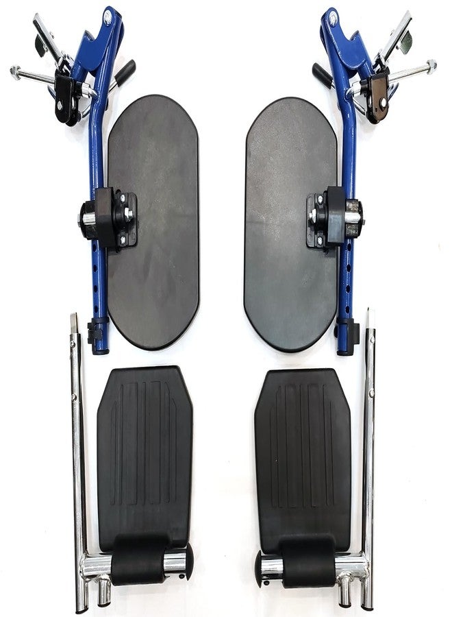 ForconMed Blue Streak Wheelchair Elevating Leg Rest with Padded Calf Pad,Composite Footplates,Fits Most Standard wheelchairs and Transport Chair,Wheelchair Parts,Same Functional Structure as LK3JELR,(1Pr, Blue) - Image 5