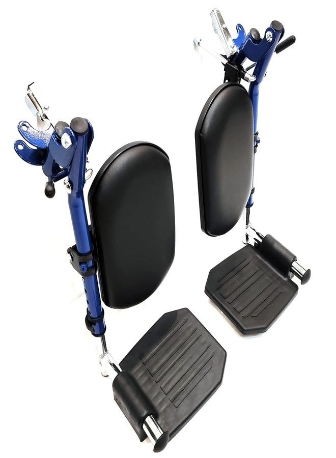 ForconMed Blue Streak Wheelchair Elevating Leg Rest with Padded Calf Pad,Composite Footplates,Fits Most Standard wheelchairs and Transport Chair,Wheelchair Parts,Same Functional Structure as LK3JELR,(1Pr, Blue) - Image 3