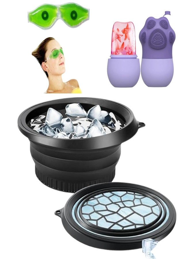 Avaiya Facial Ice Therapy Set with Ice Face Bowl, Ice Roller for Face, Cooling Eye Gel Mask & Silicone Facial Brush - Pore Minimizer, Skin Tightening, Dark Circle & Puffiness Relief Skincare Kit - Image 1