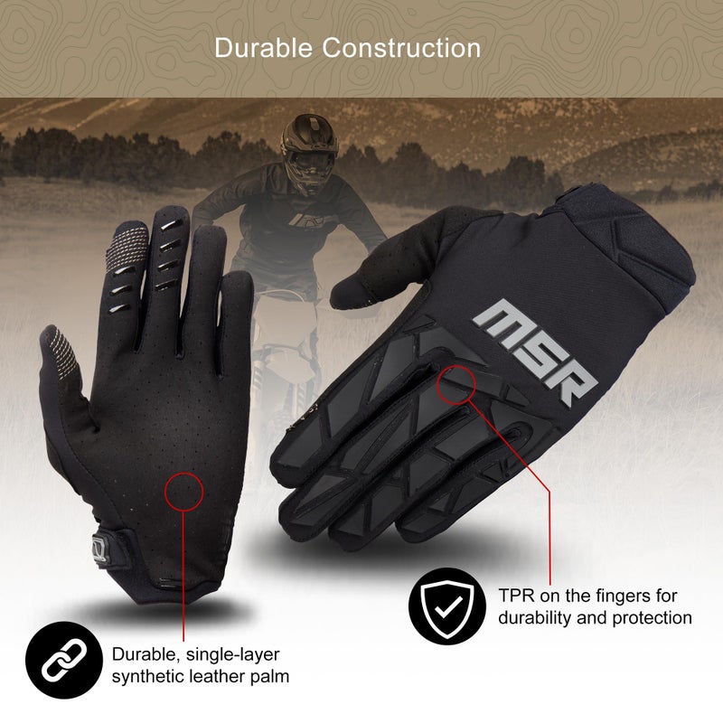 MSR Legend Tactical Touchscreen Dirt Bike Motocross Airsoft Paintball Gloves for Men X-Large Grey/Tan - Image 4