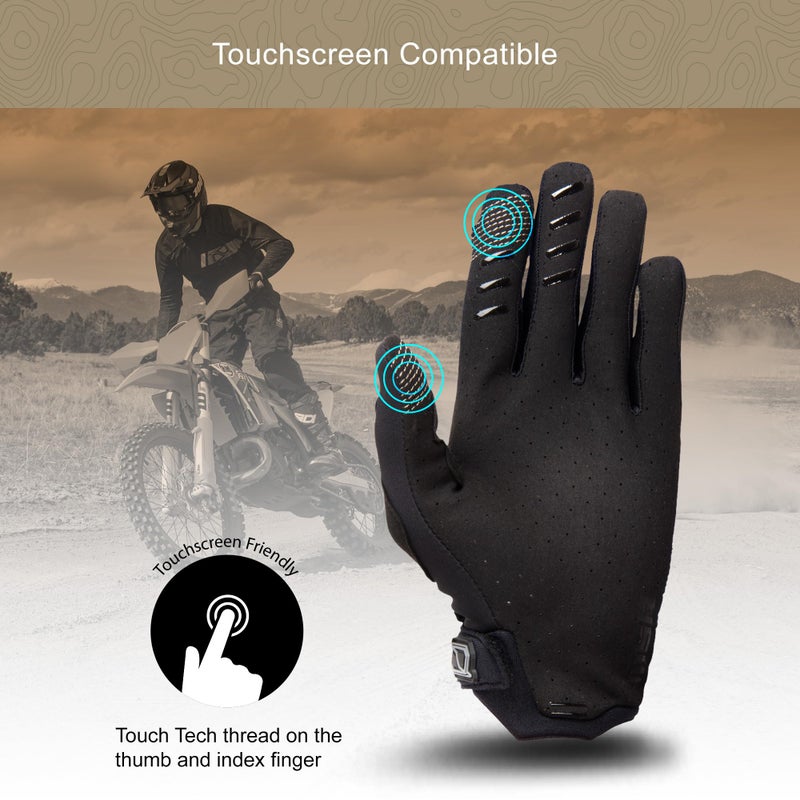 MSR Legend Tactical Touchscreen Dirt Bike Motocross Airsoft Paintball Gloves for Men X-Large Grey/Tan - Image 5