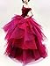 Cora Gu Handmade Classic Off Shoulder Fuchsia Rose Lace Dress Wedding Gowns Fit for 12 Fashion Doll Dolls not Included - Image 2