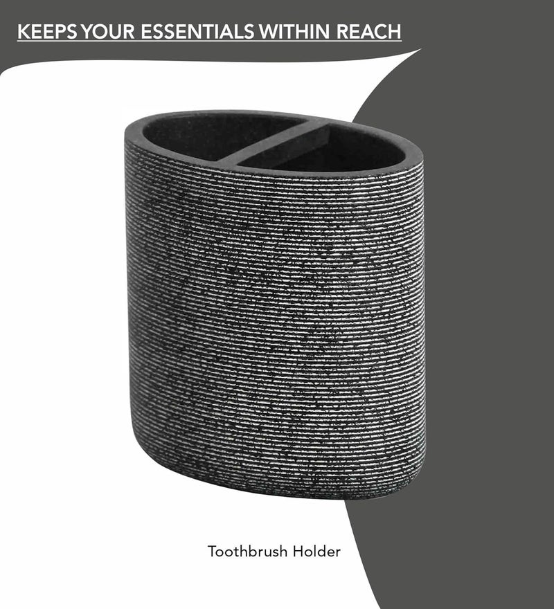 Obsessions Obsessions Polyresin 4 Pcs Bathroom Set_Charcoal  - Image 4