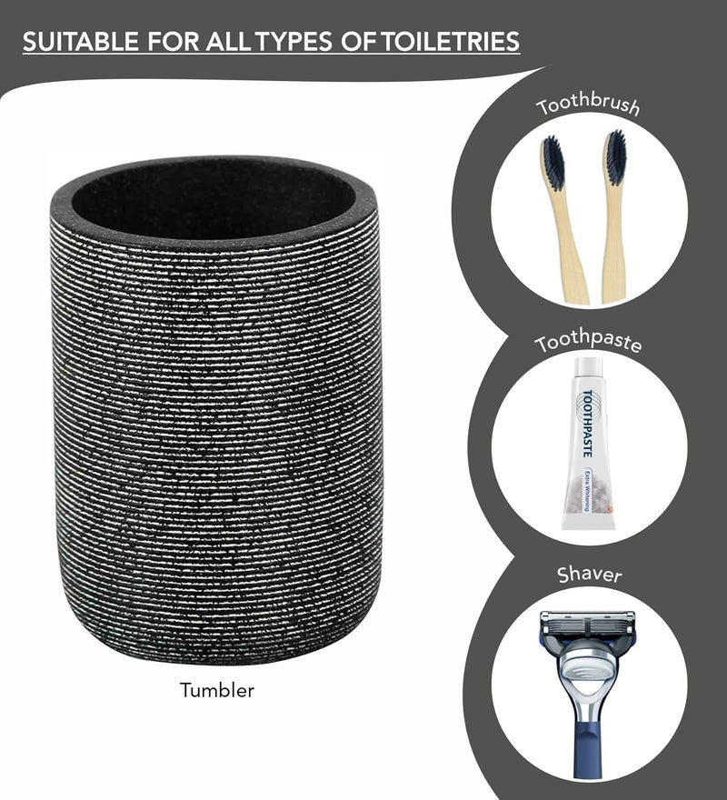Obsessions Obsessions Polyresin 4 Pcs Bathroom Set_Charcoal  - Image 5