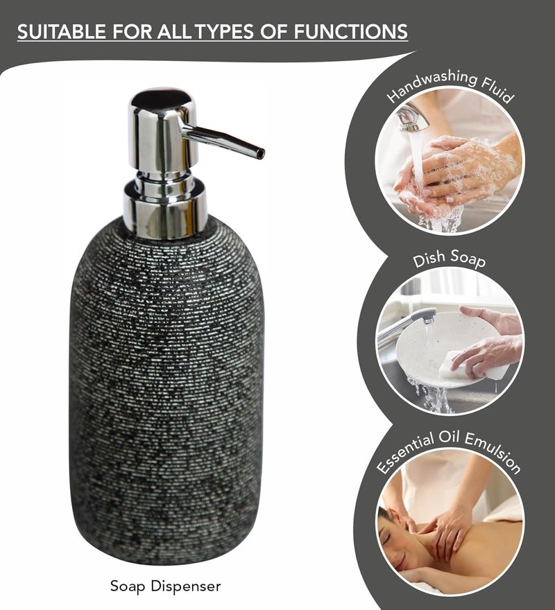 Obsessions Obsessions Polyresin 4 Pcs Bathroom Set_Charcoal  - Image 3