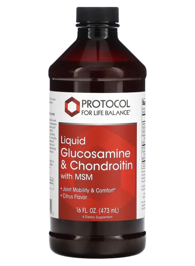 Liquid Glucosamine & Chondroitin with MSM Citrus 16 fl oz (473 ml)
