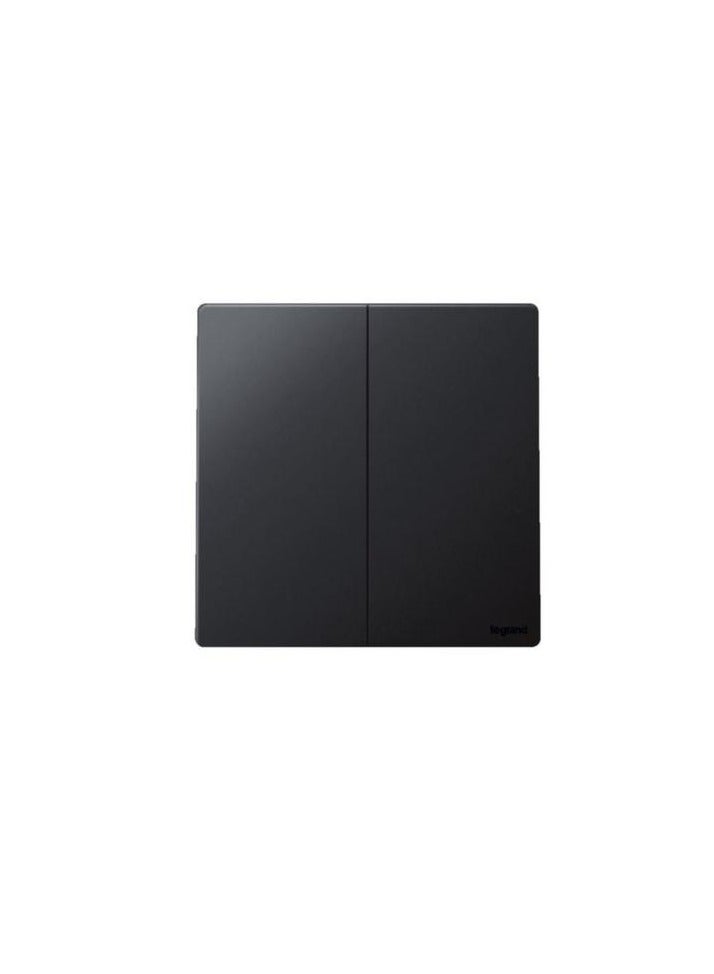 Legrand Mallia Senses - 2 gang 2 way switch 16AX - Matt Black - Image 2