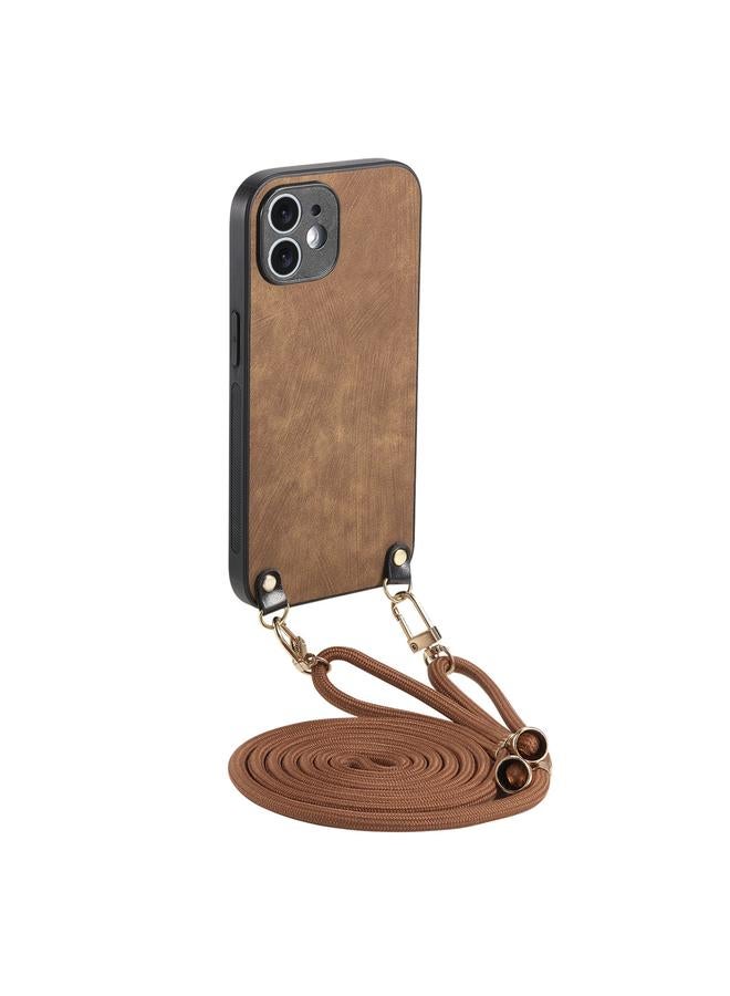 اس-توب جراب هاتف iPhone 11 مصنوع من الجلد العتيق مع غطاء خلفي من البولي كربونات مع حزام كروس بودي - Image 1