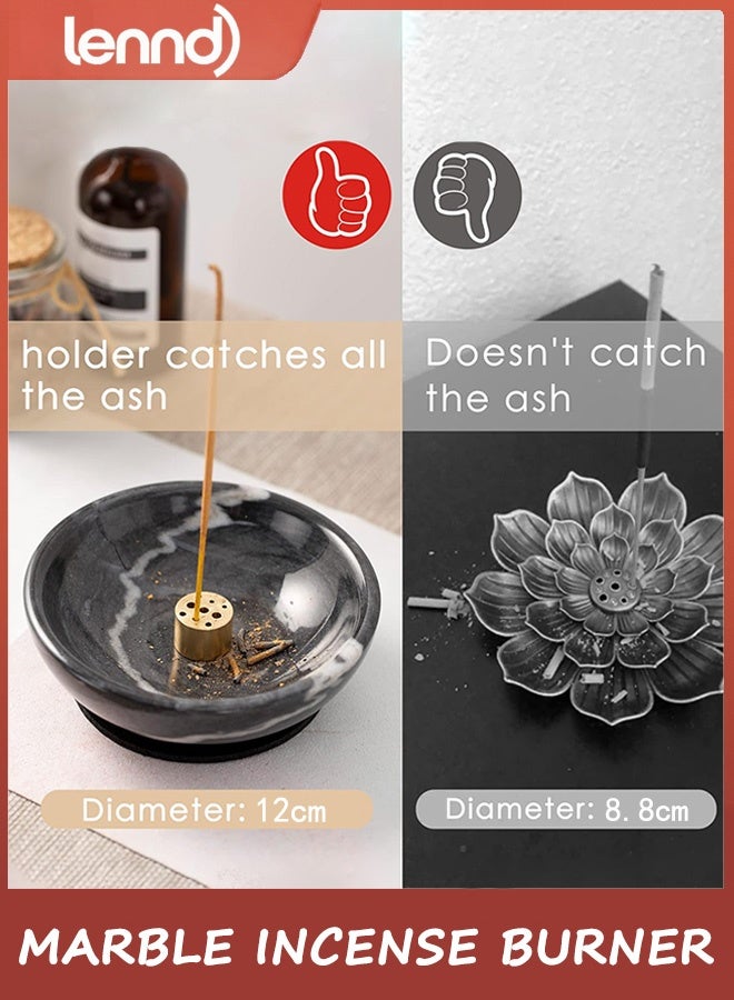 LENND Natural Marble Incense Burner, Handmade Incense Stick Incense Burner Reflux Burner, Ideal for use in Meditation, Incense Smokers and Decoration. - Image 4