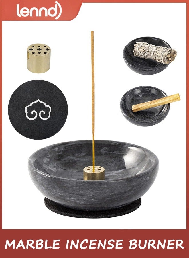 LENND Natural Marble Incense Burner, Handmade Incense Stick Incense Burner Reflux Burner, Ideal for use in Meditation, Incense Smokers and Decoration. - Image 1