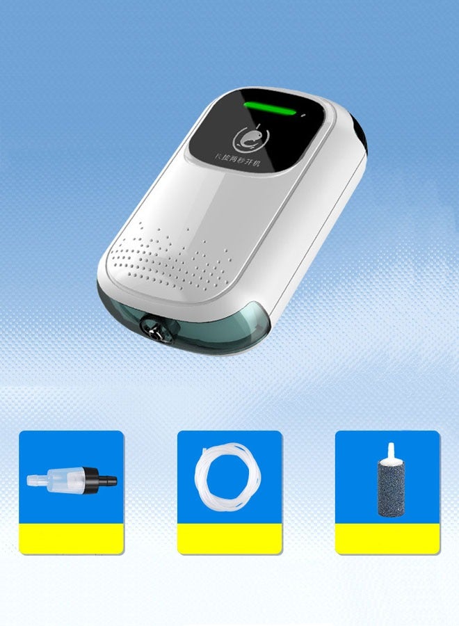 ZCM-HAPPY Portable Aquarium Air Pump,Rechargeable,Dual Outlet with Accessories,for Fish Tank,Outdoor Fishing,Hydroponic Systems - Image 2