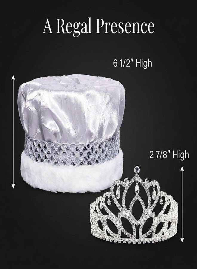 Anderson's Royal Grandeur Set - Silver Metallic King Crown and Mirabella Queen Tiara for Prom, Homecoming, School Dance, Costume, Party, Pageant, Event - Image 2