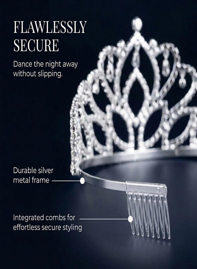 Anderson's Royal Grandeur Set - Silver Metallic King Crown and Mirabella Queen Tiara for Prom, Homecoming, School Dance, Costume, Party, Pageant, Event - Image 5