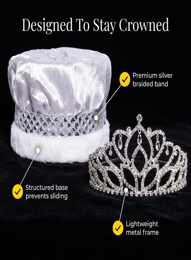 Anderson's Royal Grandeur Set - Silver Metallic King Crown and Mirabella Queen Tiara for Prom, Homecoming, School Dance, Costume, Party, Pageant, Event - Image 3