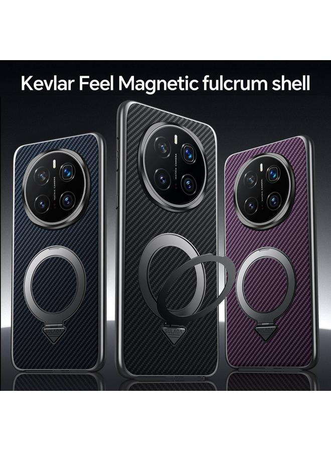 Case For Huawei Mate 60 Pro / Mate 60 Pro+ Kevlar Texture MagSafe Magnetic Holder Phone Case