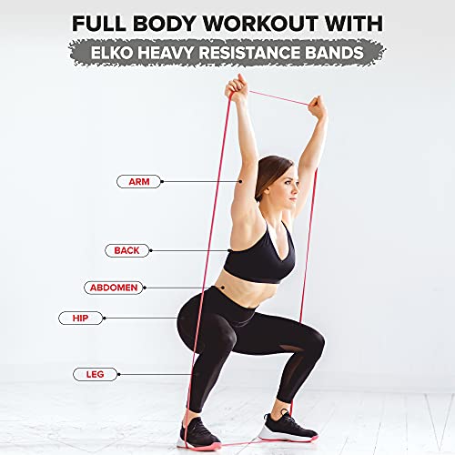 ELKO Heavy Resistance Bands, Pull up resist bands for workout, Chin Ups, Pull Ups, Stretching, Weight Loss, & Powerlifting for Men & Women (Black) - Image 5