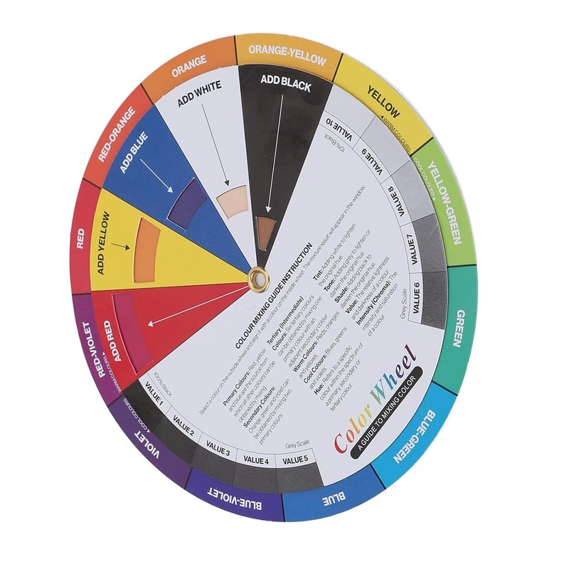 woobles 13cm Color Wheel Color Mixer Wheel Color Mixing Mixing Guide Pigment Paper Mixing Color Wheel Creative Color Chart for Painting Design - Image 3