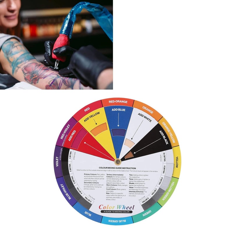 woobles 13cm Color Wheel Color Mixer Wheel Color Mixing Mixing Guide Pigment Paper Mixing Color Wheel Creative Color Chart for Painting Design - Image 4
