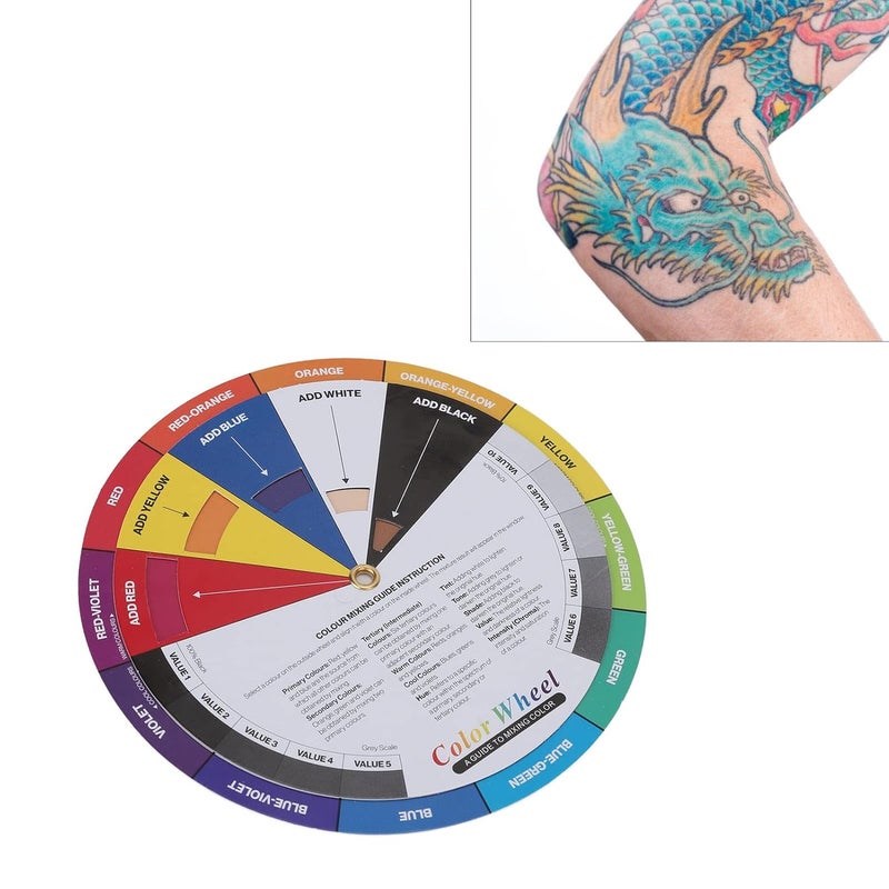 woobles 13cm Color Wheel Color Mixer Wheel Color Mixing Mixing Guide Pigment Paper Mixing Color Wheel Creative Color Chart for Painting Design - Image 2