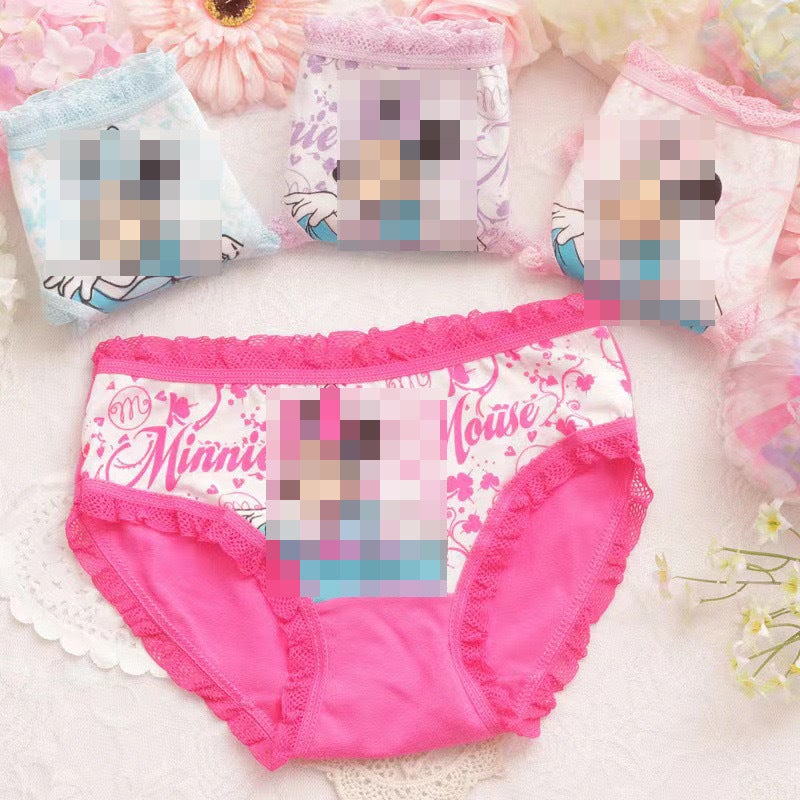 Girls Cotton Briefs 4-Pack Toddler Panties Triangle Minnie (Four Pack) 