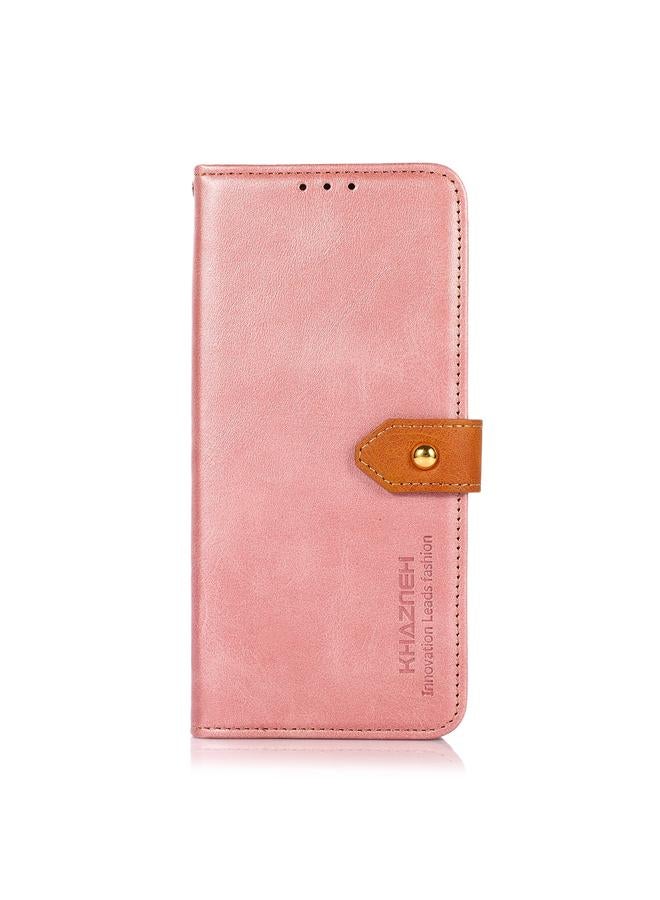 اس-توب جراب لهاتف Motorola Moto G55 5G من KHAZNEH، جراب هاتف قابل للطي من جلد البقر ثنائي اللون - Image 2